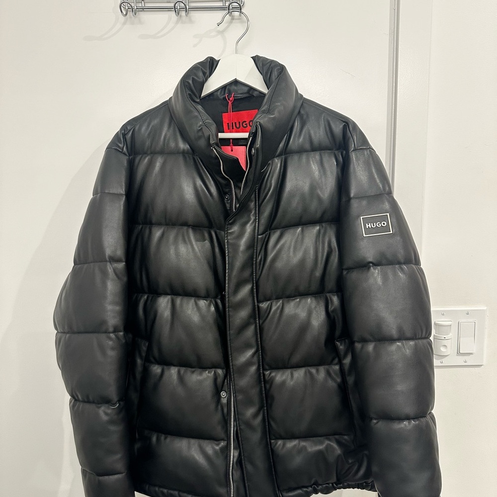 HUGO Black Puffer Jacket for Men